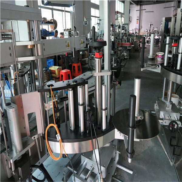 Plast / glassflaske merkemaskin med dobbeltside, firkantet flaskemerkemaskin