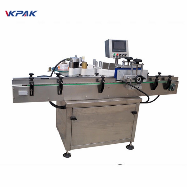 SUS304 Servomotor Automatisk rund flaskemerkemaskin PLC-kontroll