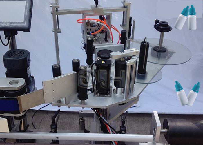 Kina Topp / Bunn Sider Vertikalt klistremerke Rund flaske merkemaskin med automatisk leverandør