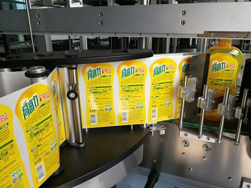 Kina Full Automatic Sticker Labelling Machine trykkfølsom front / bak og wrap labeler leverandør